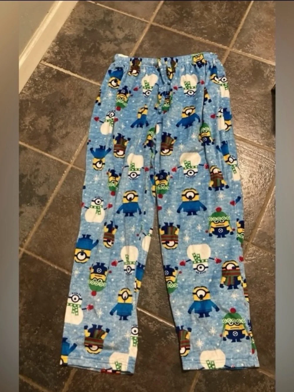 Minions Pajama Pants Blue Sleepwear Bottoms Women's Size L